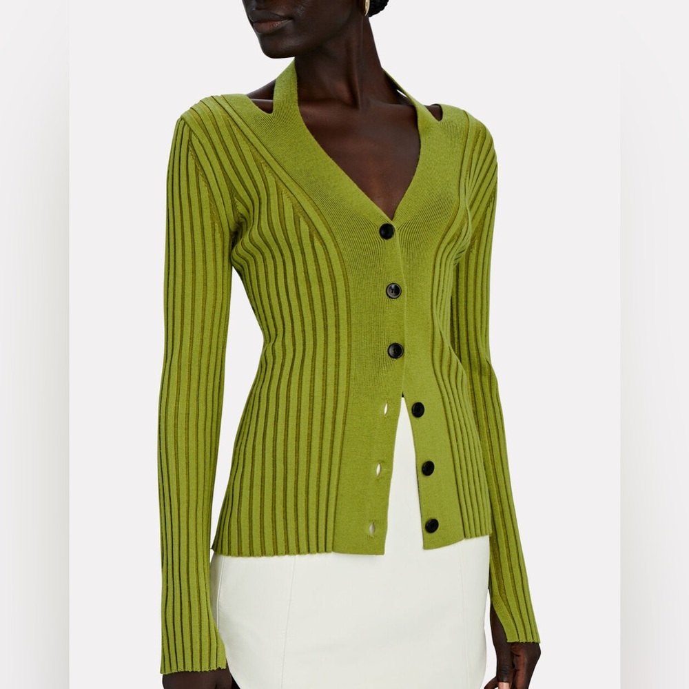 Proenza Schouler White Label Green Halter Cardigan Size XS Retail for $450